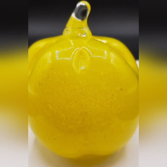 Vintage Rossi Glass Yellow Squash Signed Maria Hand Blown Canada Glass - Picture 3 of 7